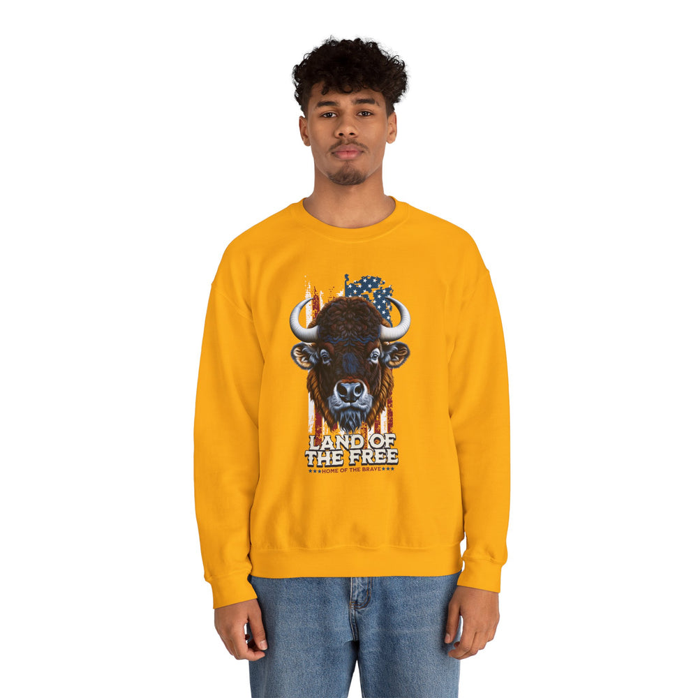 LAND OF THE FREE BISON SWEATSHIRT