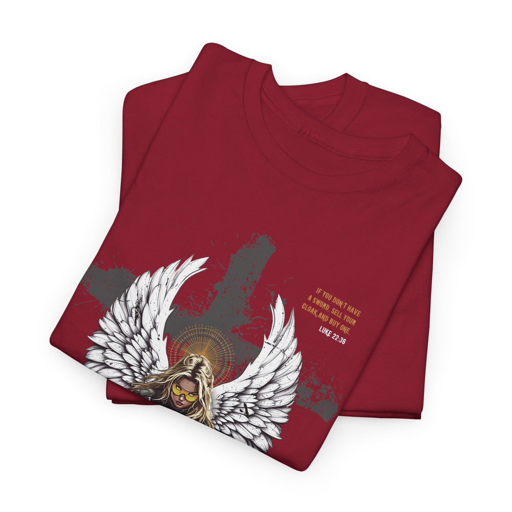 FEMALE ARCHANGEL LUKE 22:36 T SHIRT