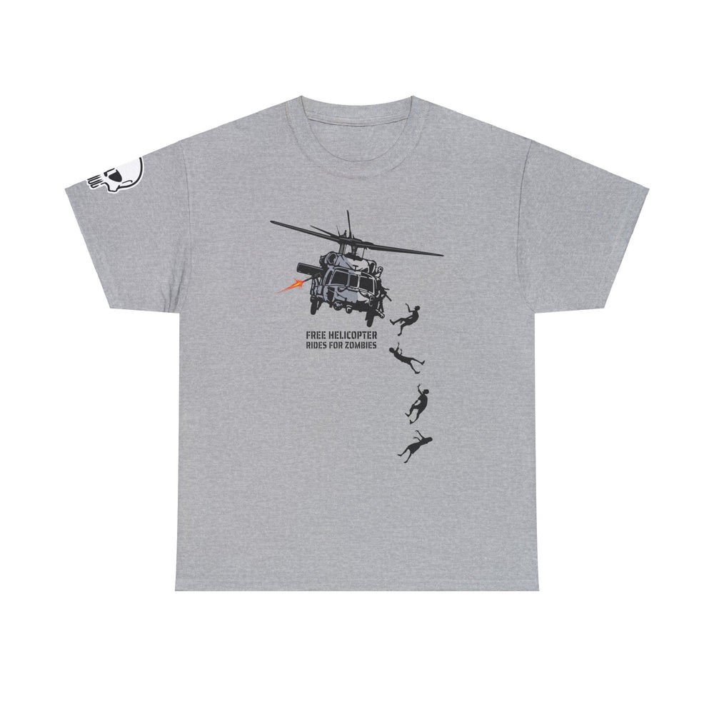 FREE HELICOPTER RIDES FOR ZOMBIES T SHIRT