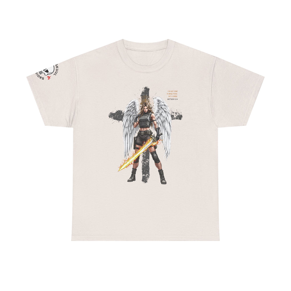 FEMALE ARCHANGEL MATTHEW 10:34 T SHIRT