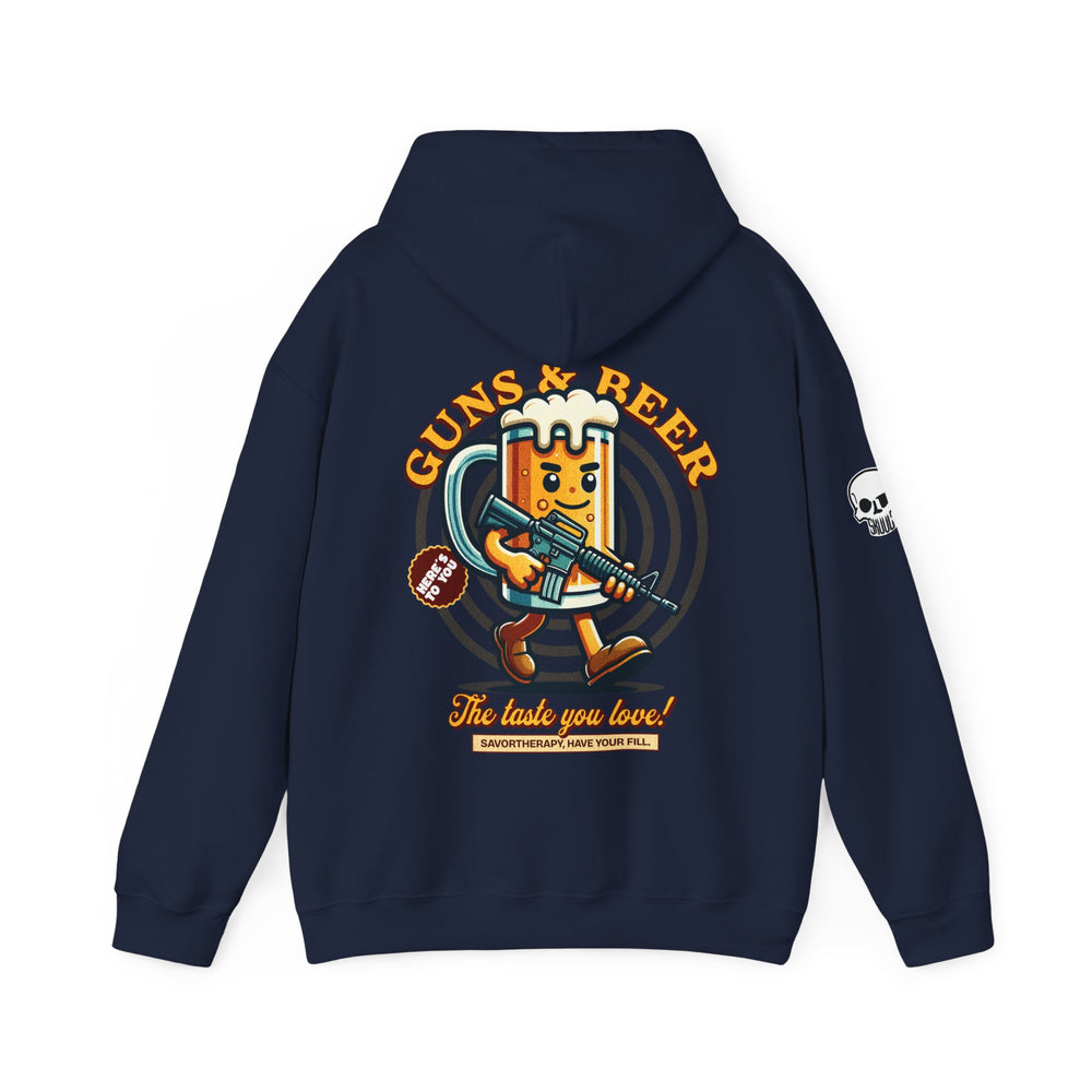 GUNS AND BEER VINTAGE HOODIE