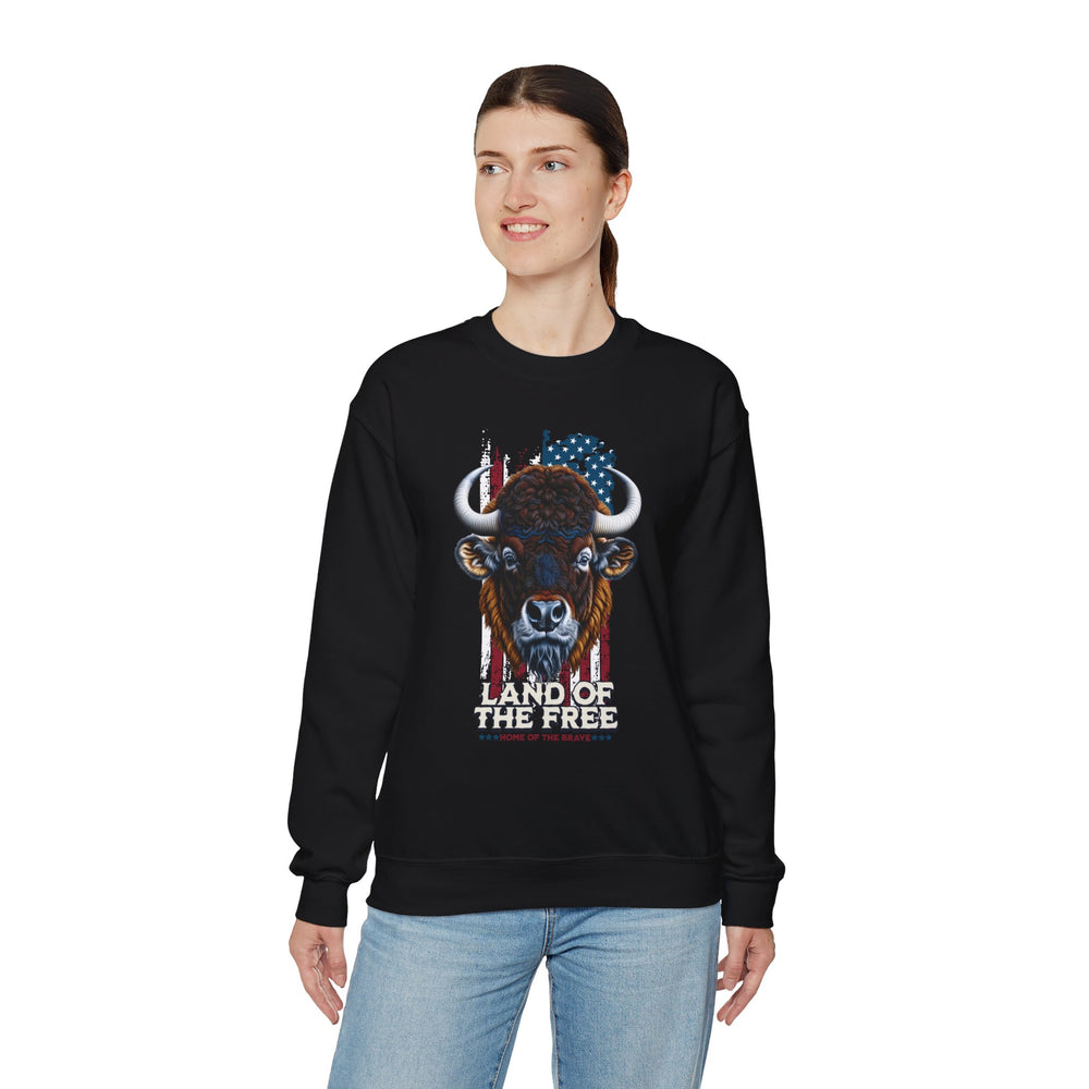 LAND OF THE FREE BISON SWEATSHIRT