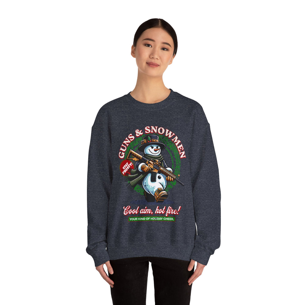 GUNS AND SNOWMEN XMAS SWEATSHIRT