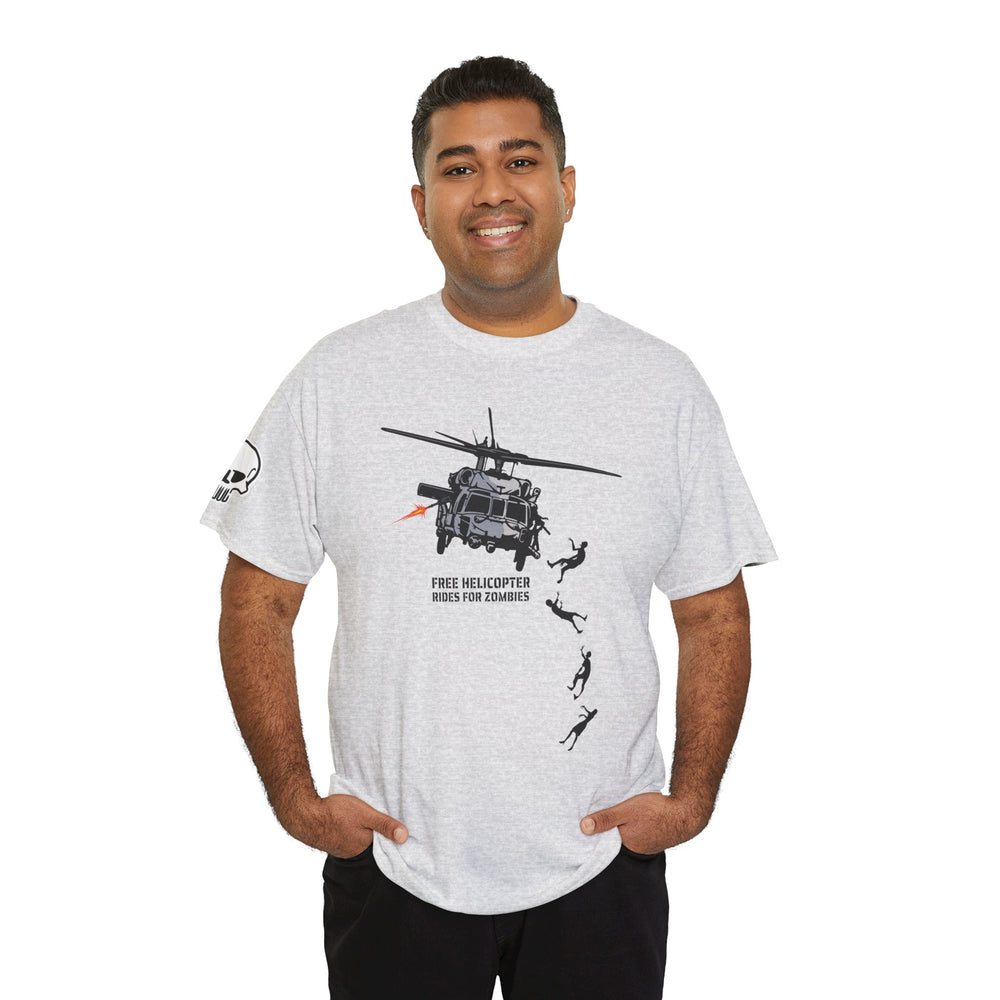 FREE HELICOPTER RIDES FOR ZOMBIES T SHIRT