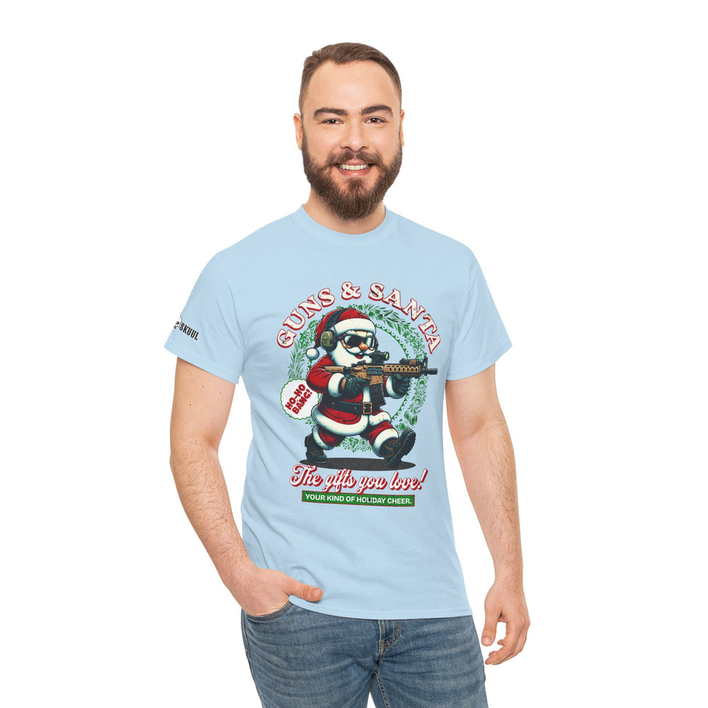 GUNS AND SANTA T SHIRT