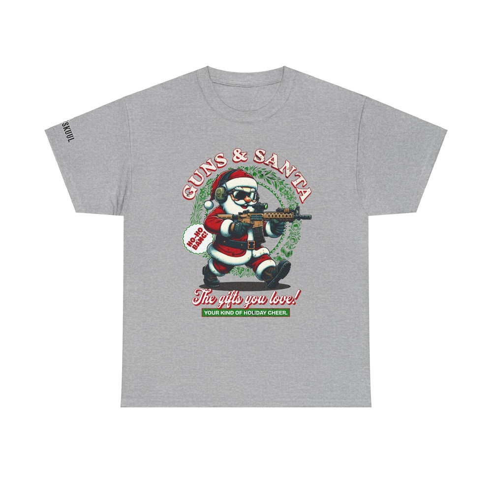 GUNS AND SANTA T SHIRT