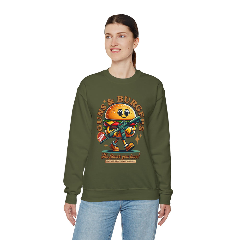 GUNS AND BURGERS VINTAGE SWEATSHIRT