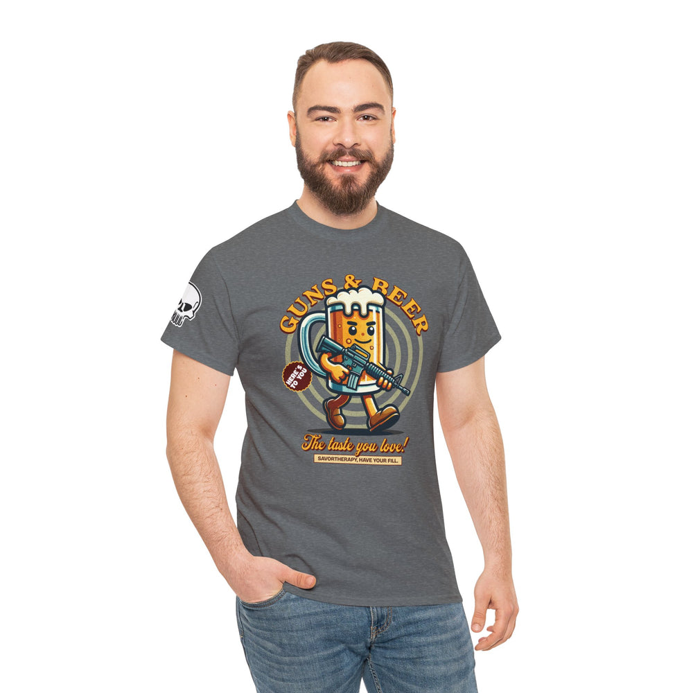 GUNS AND BEER VINTAGE T SHIRT