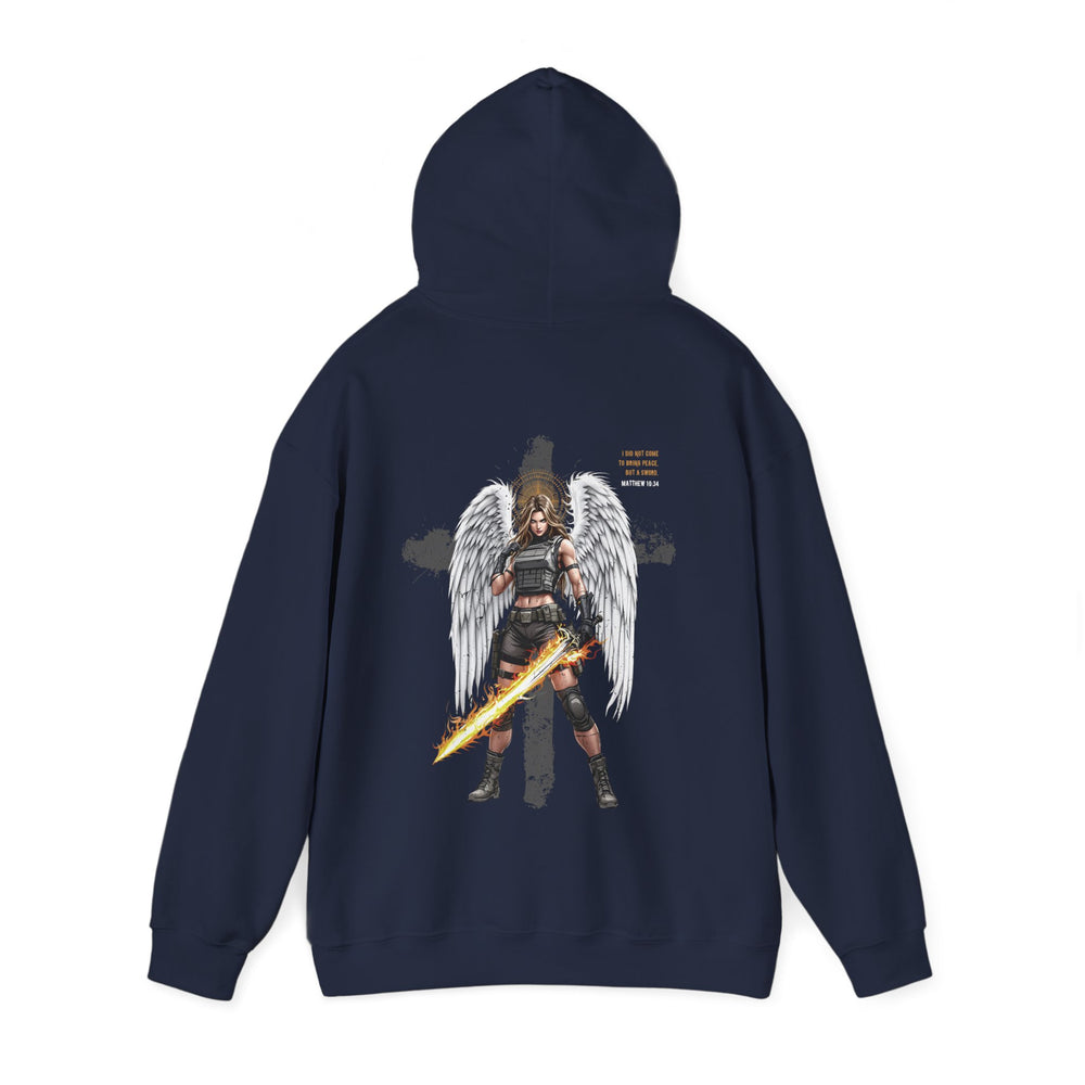 FEMALE ARCHANGEL MATTHEW 10:34 HOODIE