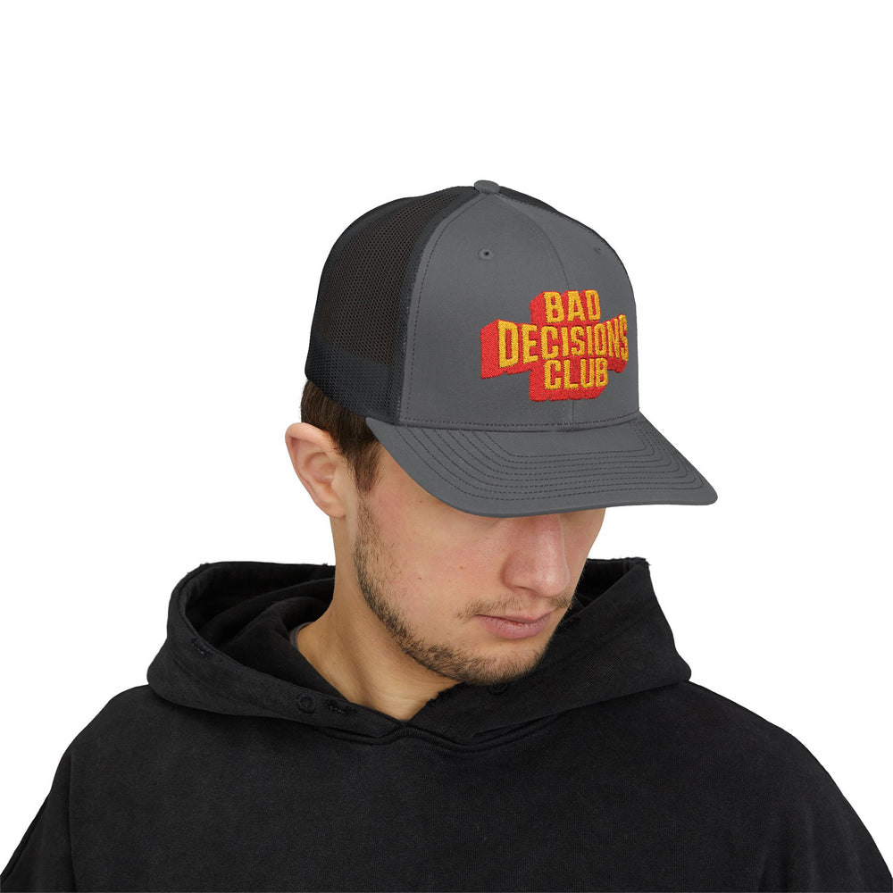 BAD DECISIONS CLUB SNAP TRUCKER HAT