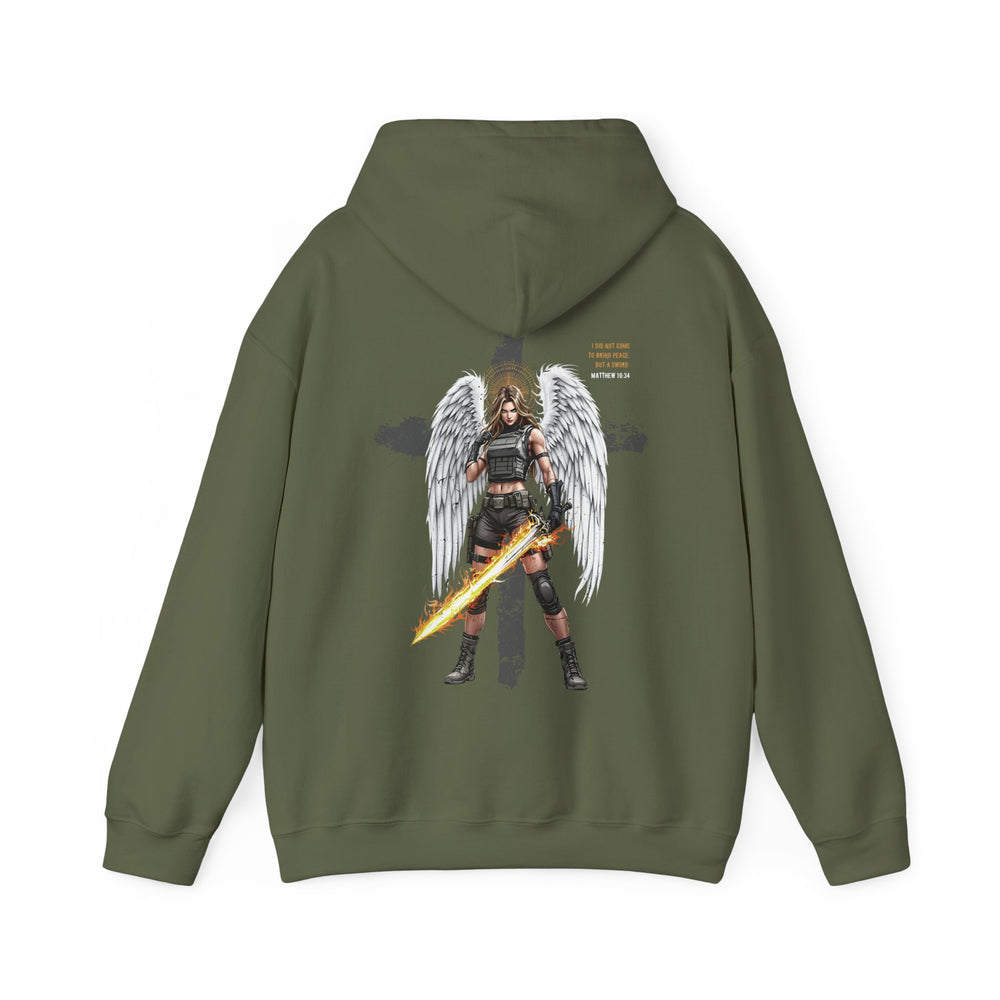 FEMALE ARCHANGEL MATTHEW 10:34 HOODIE