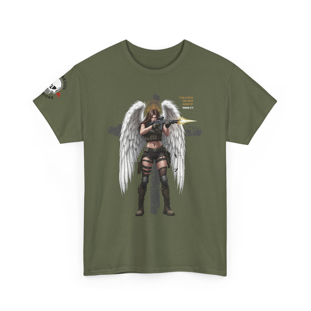 FEMALE ARCHANGEL ROMANS 8:31 T SHIRT