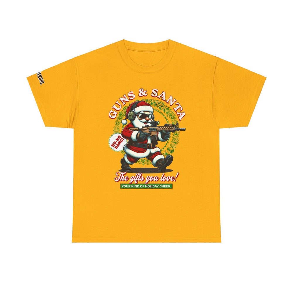 GUNS AND SANTA T SHIRT