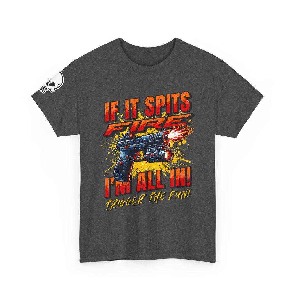 TACTICAL GUN SPITTING FIRE T SHIRT