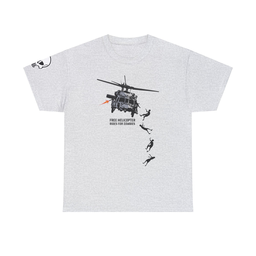 FREE HELICOPTER RIDES FOR ZOMBIES T SHIRT