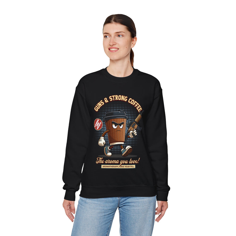 GUNS AND STRONG COFFEE SWEATSHIRT