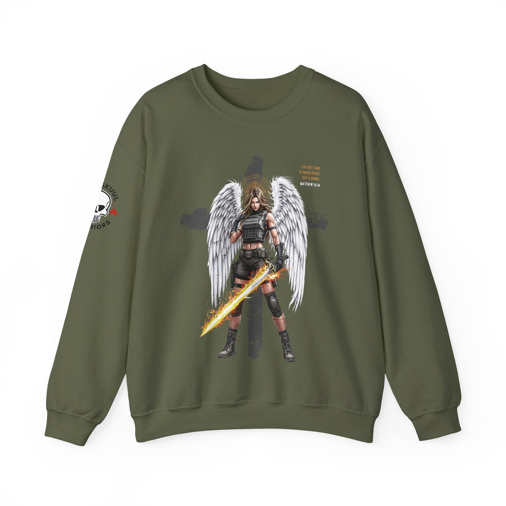 FEMALE ARCHANGEL MATTHEW 10:34 SWEATSHIRT