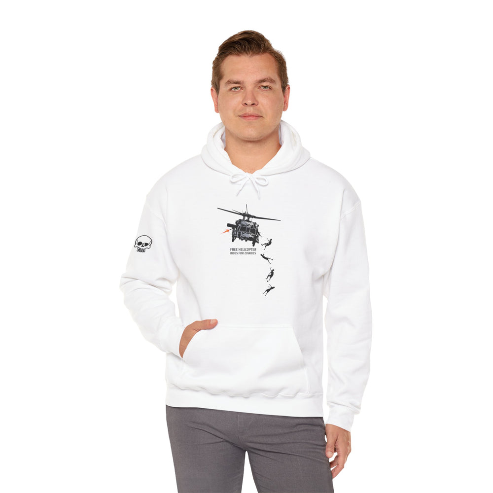 FREE HELICOPTER RIDES FOR ZOMBIES HOODIE