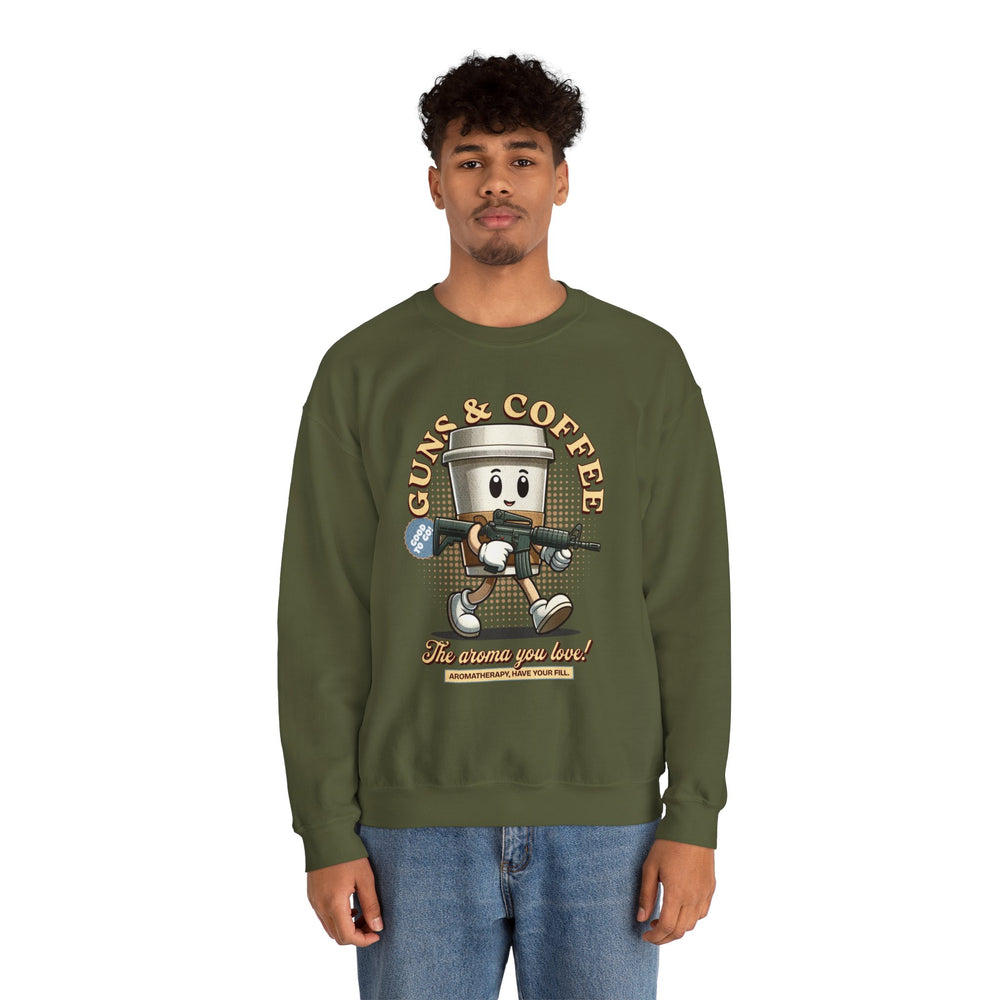 GUNS AND COFFEE VINTAGE SWEATSHIRT