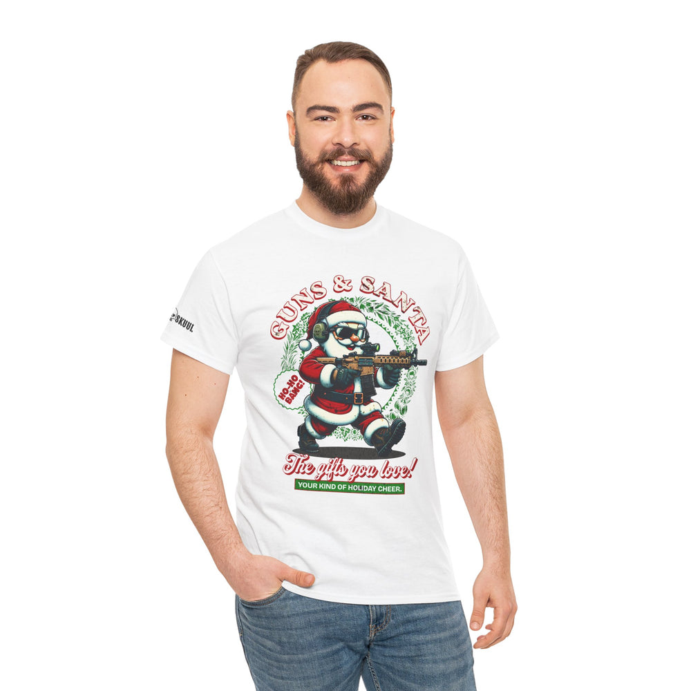 GUNS AND SANTA T SHIRT