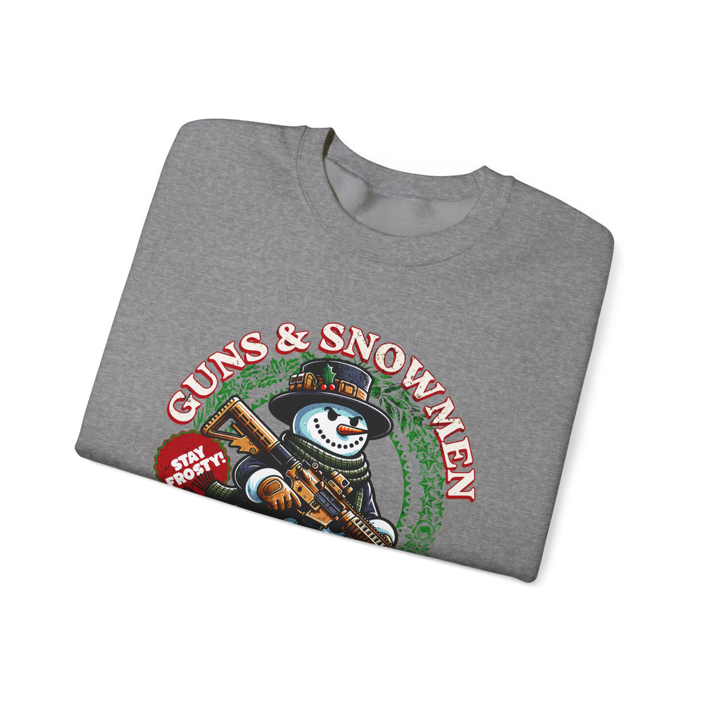 GUNS AND SNOWMEN XMAS SWEATSHIRT