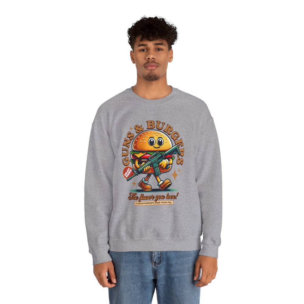 GUNS AND BURGERS VINTAGE SWEATSHIRT