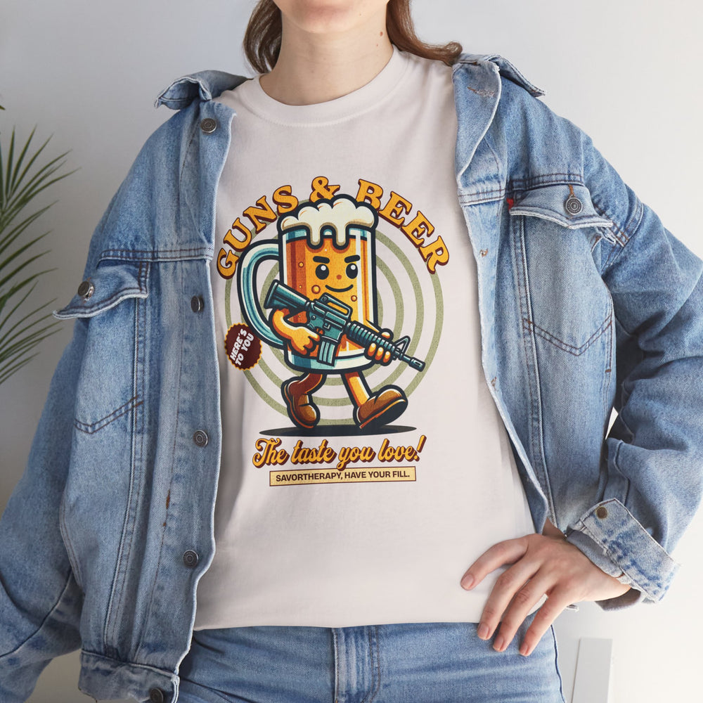 GUNS AND BEER VINTAGE T SHIRT