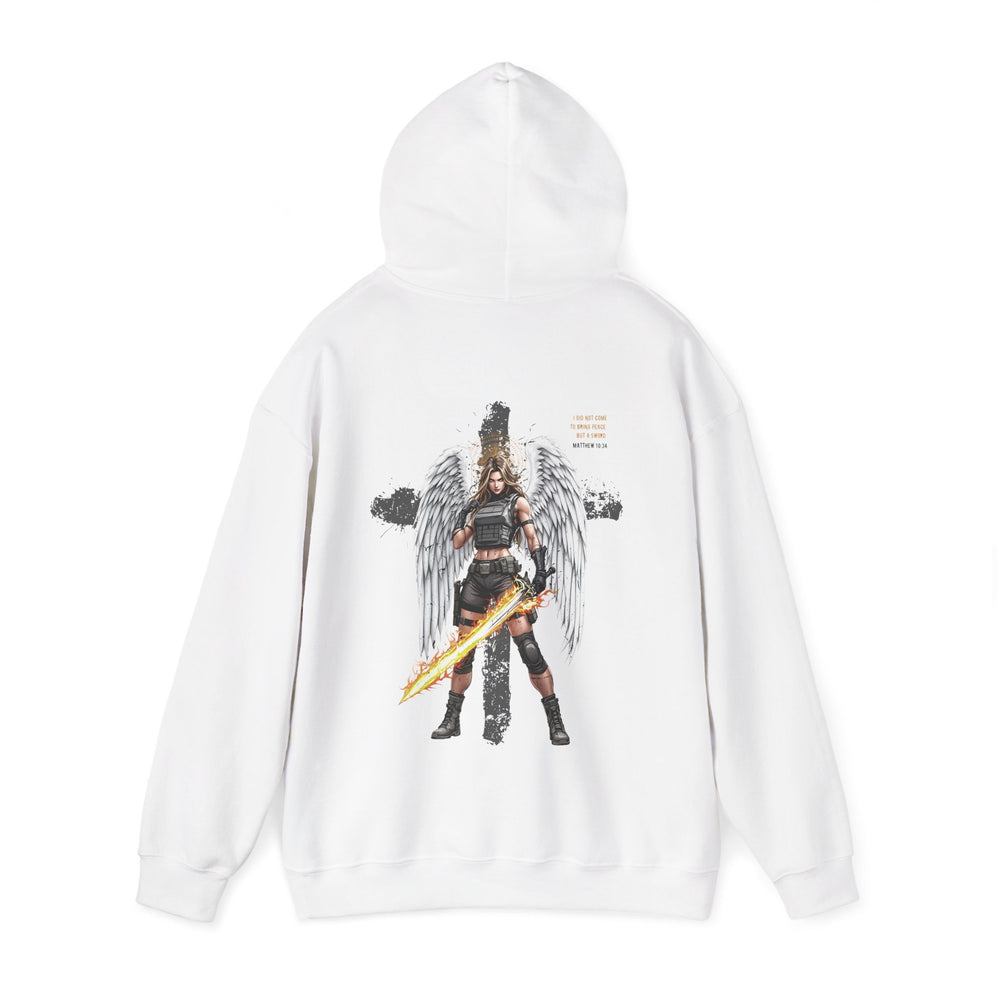 FEMALE ARCHANGEL MATTHEW 10:34 HOODIE