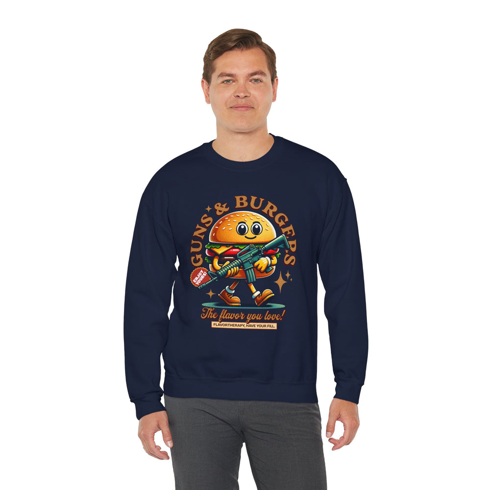 GUNS AND BURGERS VINTAGE SWEATSHIRT