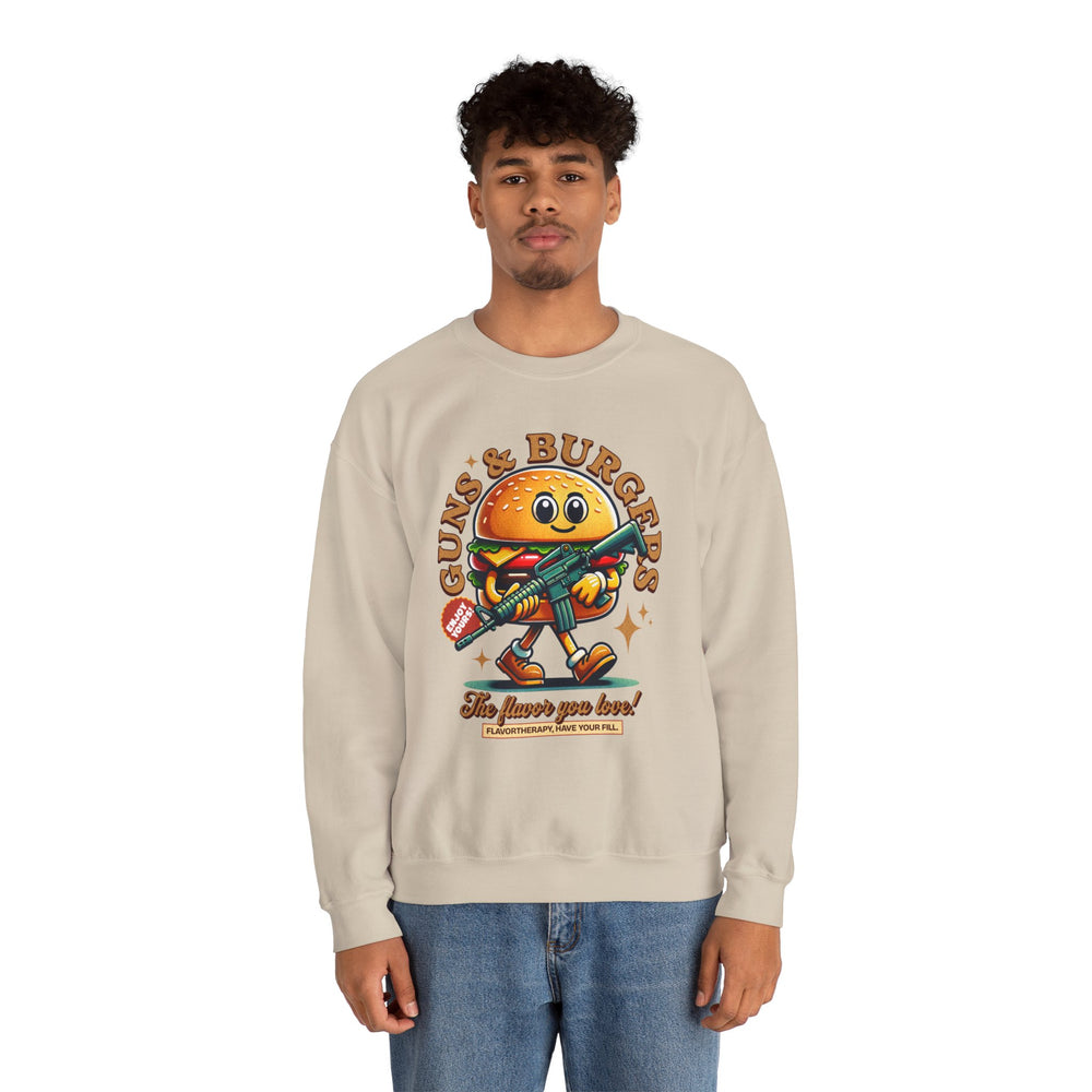 GUNS AND BURGERS VINTAGE SWEATSHIRT