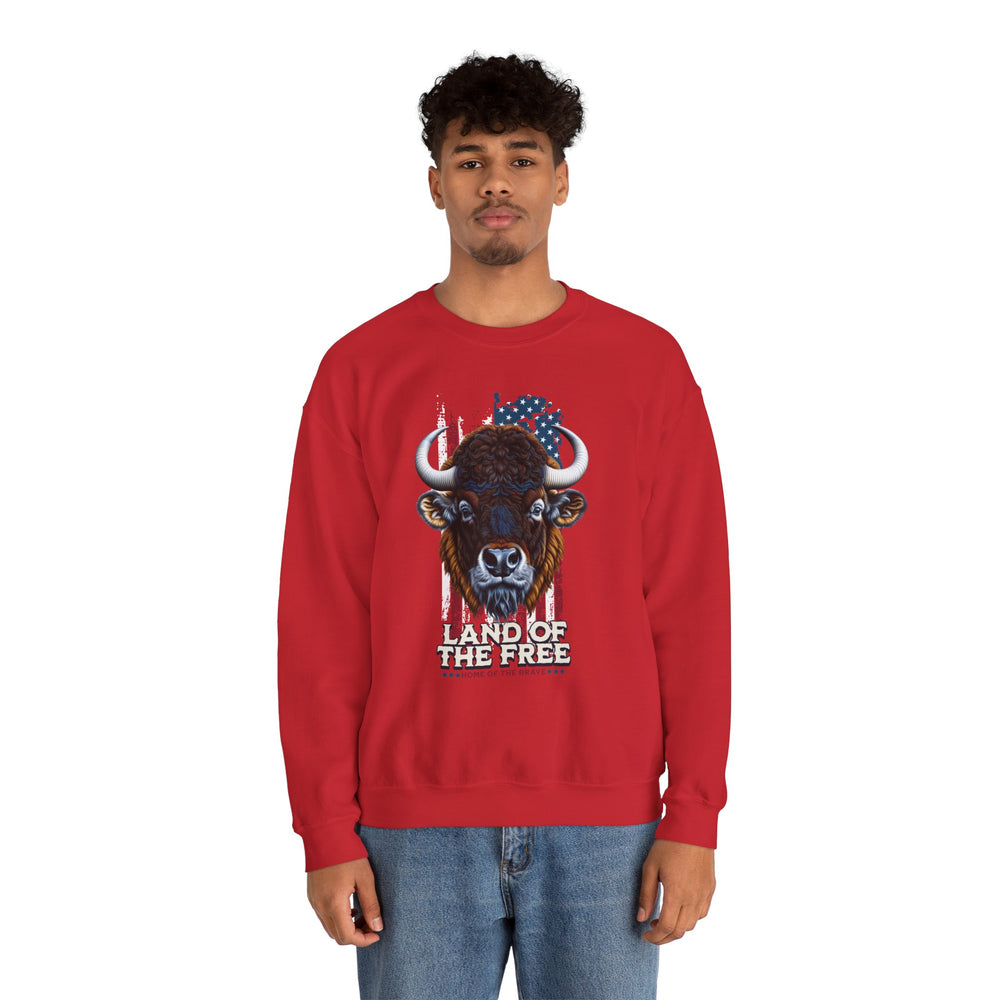 LAND OF THE FREE BISON SWEATSHIRT