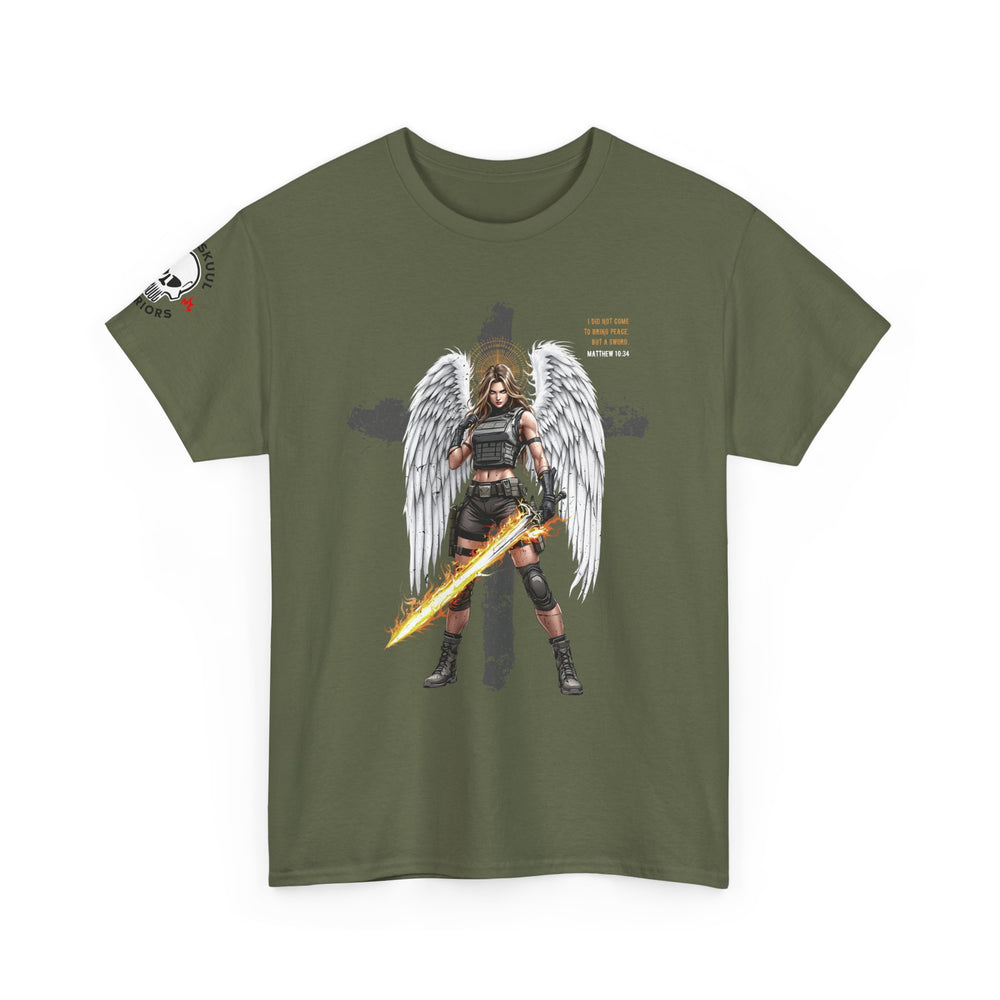 FEMALE ARCHANGEL MATTHEW 10:34 T SHIRT