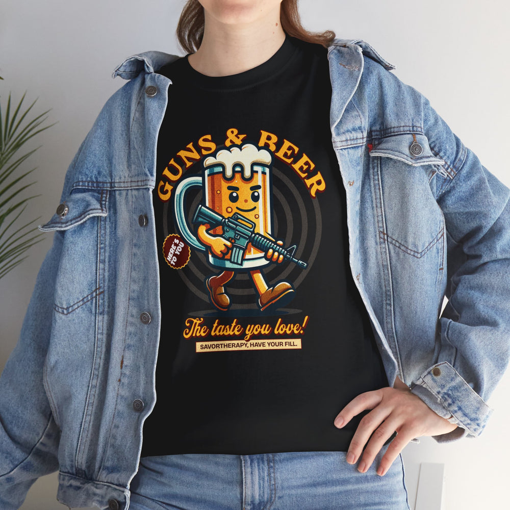 GUNS AND BEER VINTAGE T SHIRT