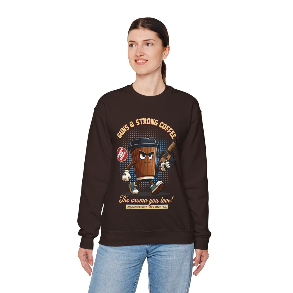 GUNS AND STRONG COFFEE SWEATSHIRT