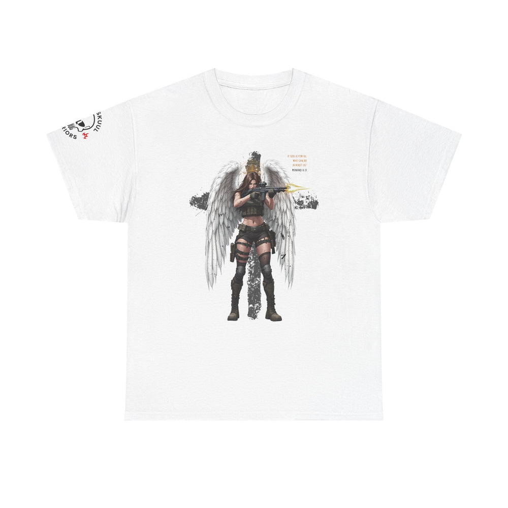 FEMALE ARCHANGEL ROMANS 8:31 T SHIRT