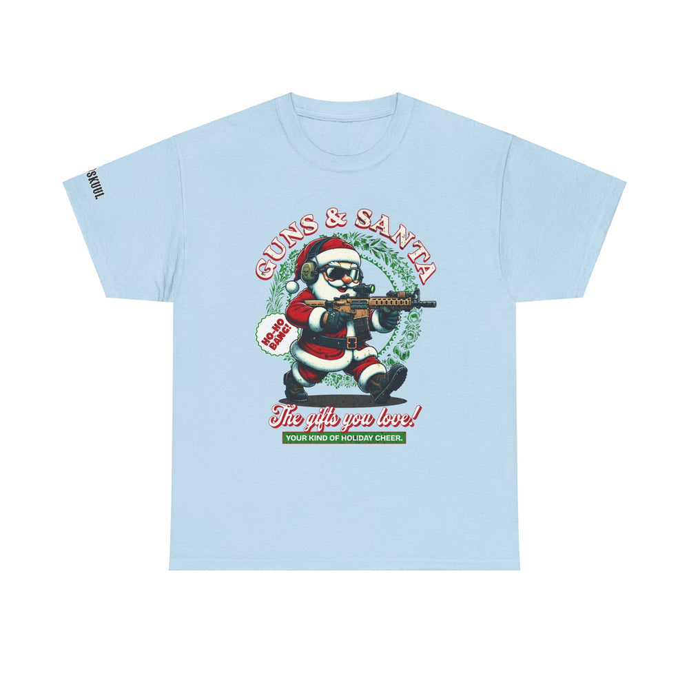 GUNS AND SANTA T SHIRT