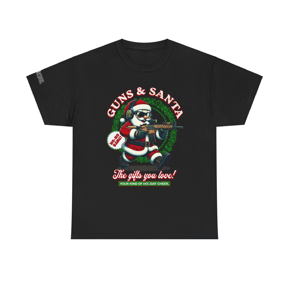 GUNS AND SANTA T SHIRT