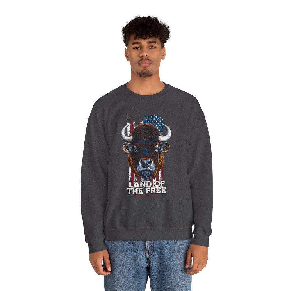 LAND OF THE FREE BISON SWEATSHIRT