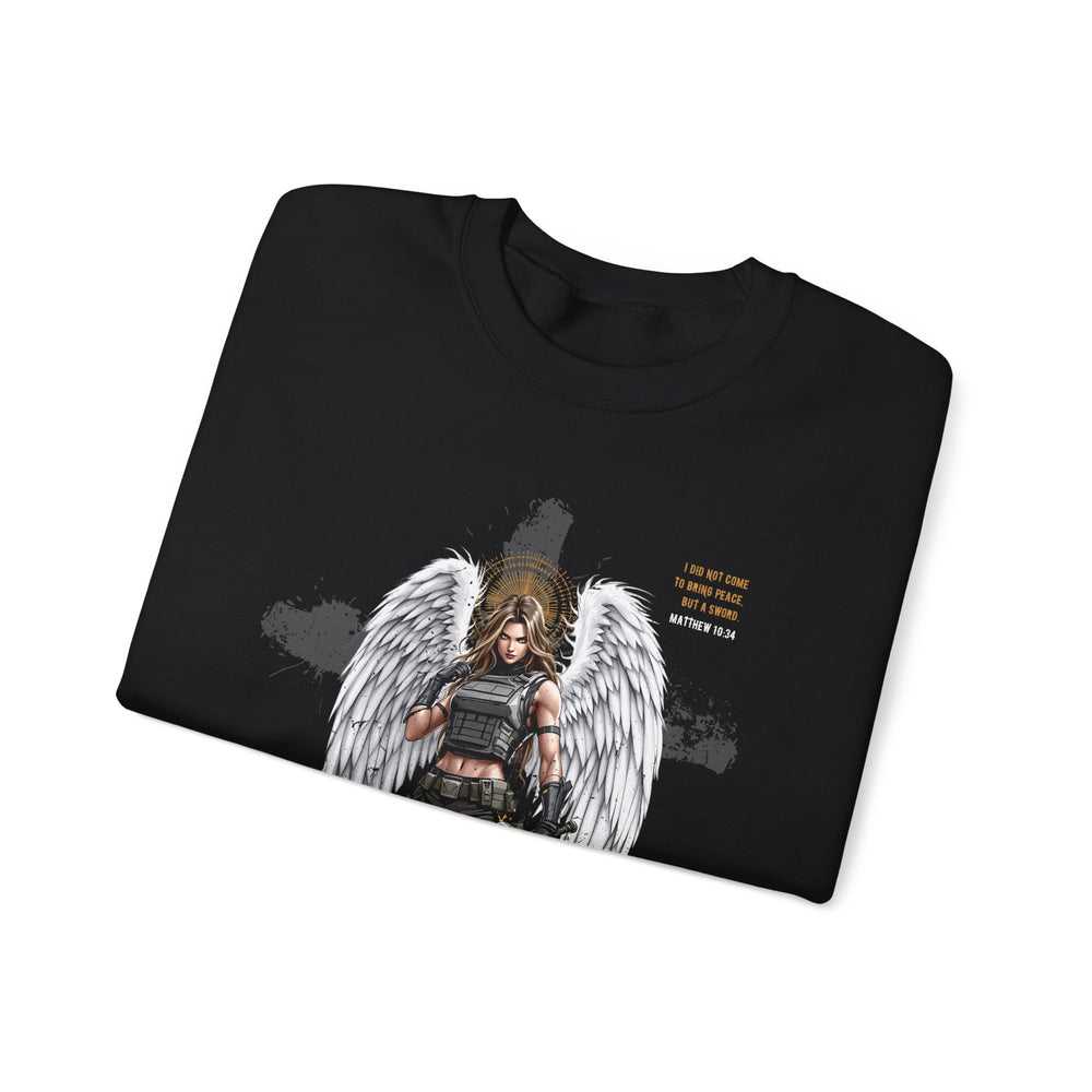 FEMALE ARCHANGEL MATTHEW 10:34 SWEATSHIRT