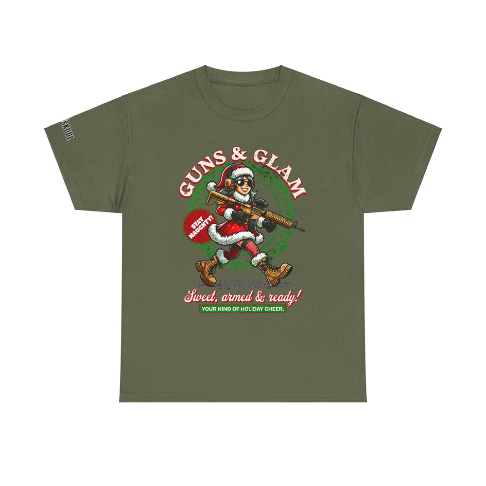 GUNS AND GLAM XMAS T SHIRT