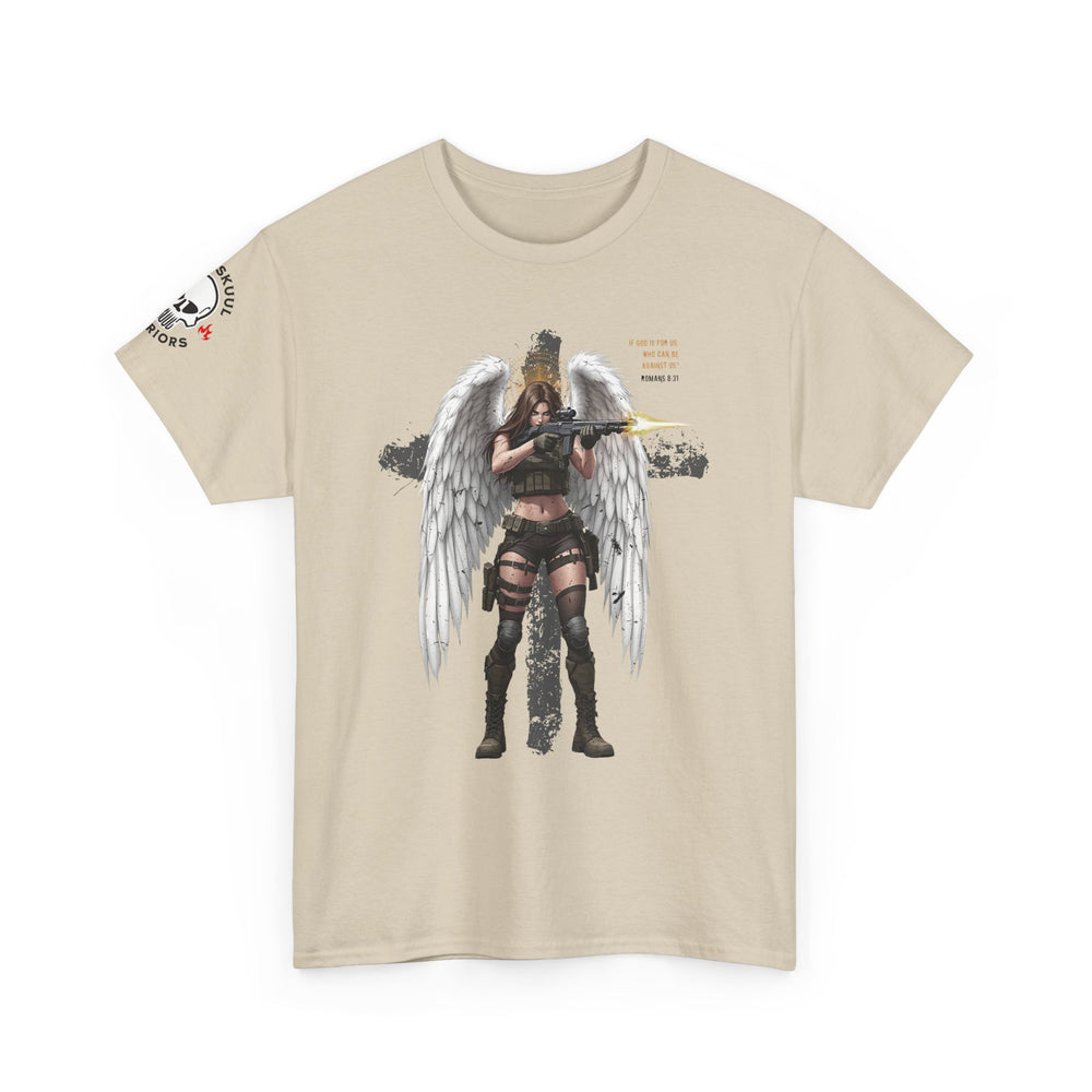 FEMALE ARCHANGEL ROMANS 8:31 T SHIRT