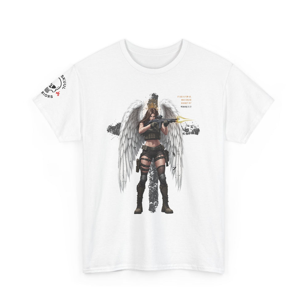 FEMALE ARCHANGEL ROMANS 8:31 T SHIRT