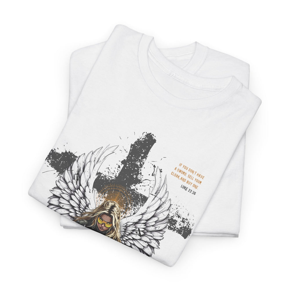 FEMALE ARCHANGEL LUKE 22:36 T SHIRT