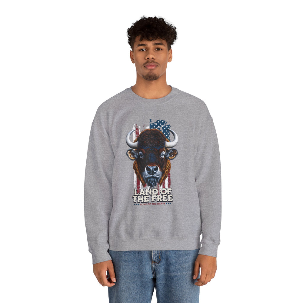 LAND OF THE FREE BISON SWEATSHIRT