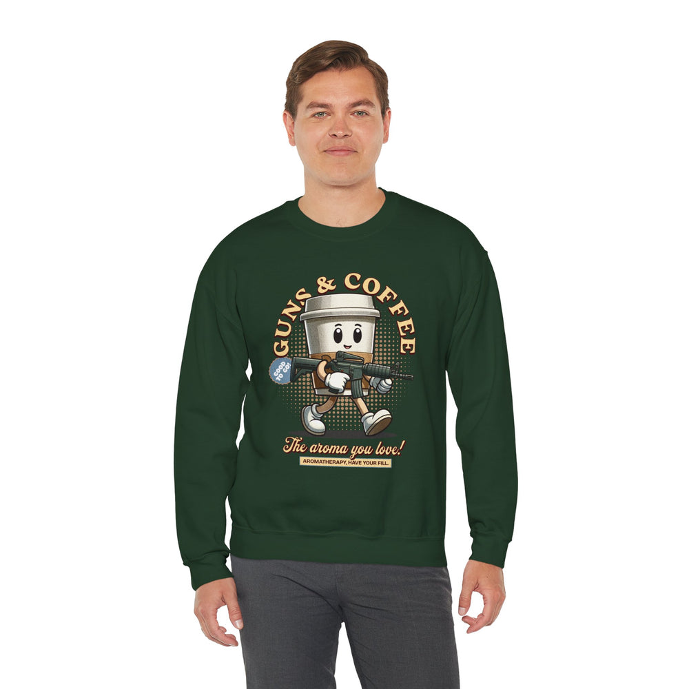 GUNS AND COFFEE VINTAGE SWEATSHIRT