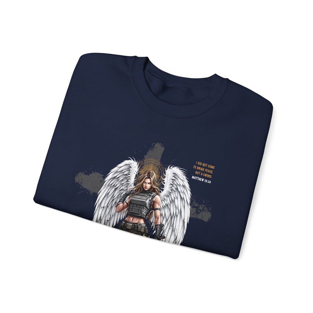 FEMALE ARCHANGEL MATTHEW 10:34 SWEATSHIRT