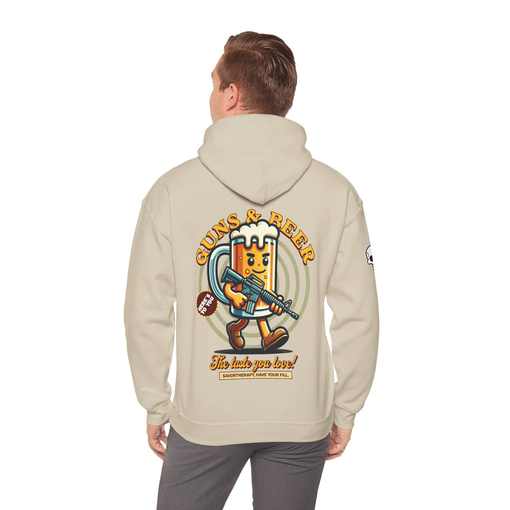 GUNS AND BEER VINTAGE HOODIE