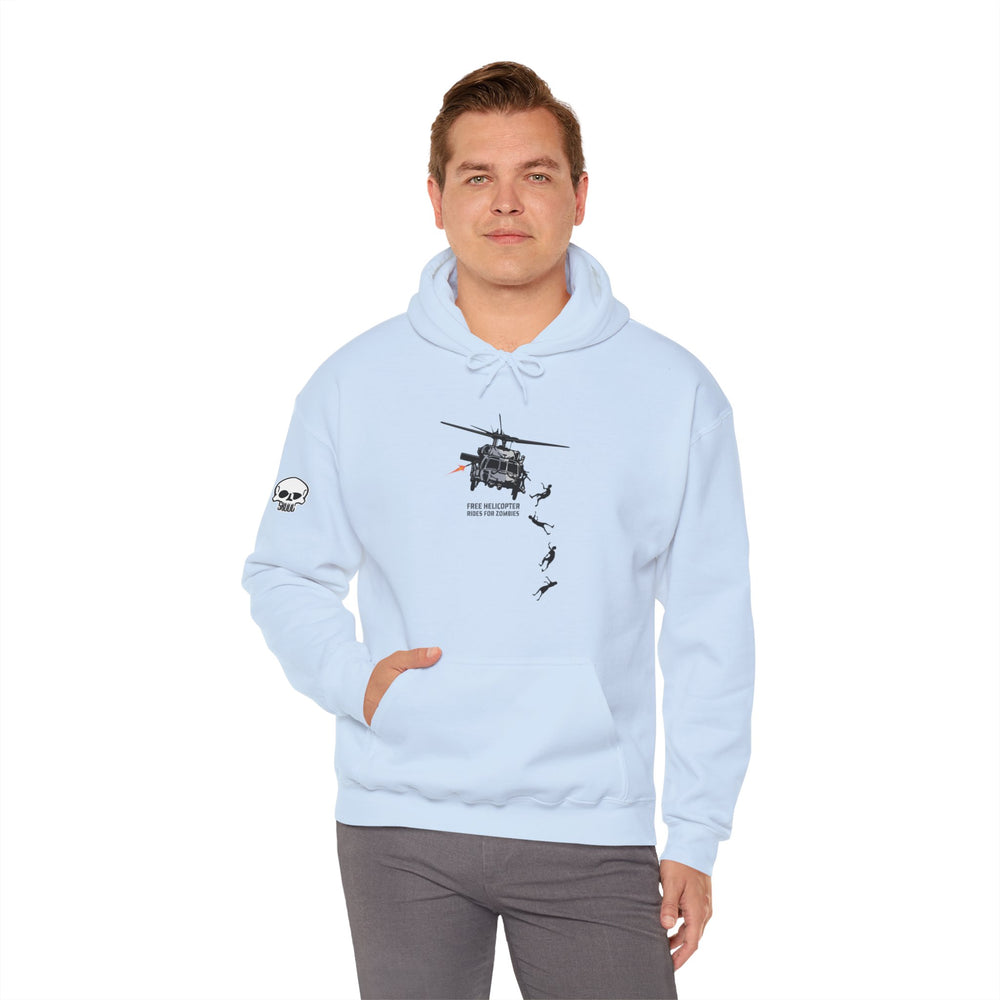 FREE HELICOPTER RIDES FOR ZOMBIES HOODIE