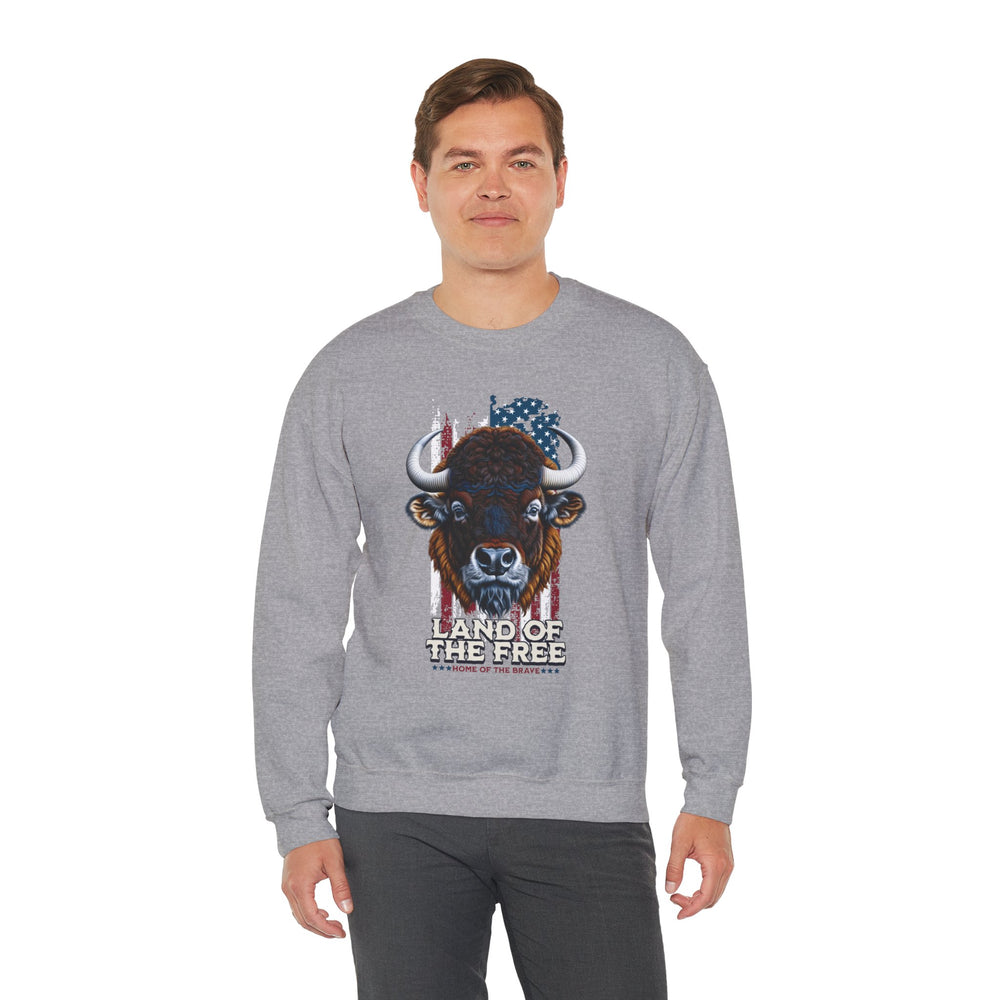 LAND OF THE FREE BISON SWEATSHIRT