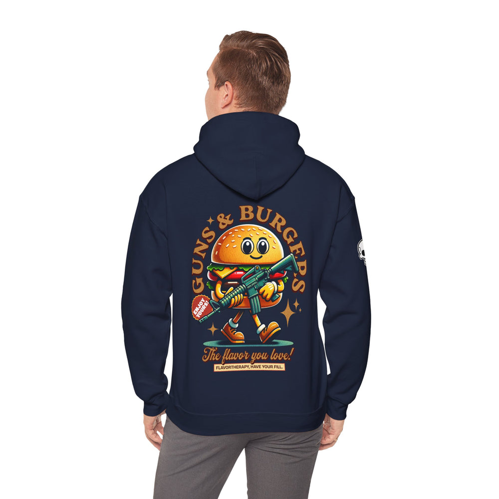 GUNS AND BURGERS VINTAGE HOODIE